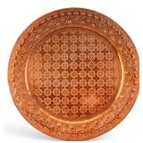 Large Middle Eastern Embossed Copper Charger