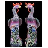 Chinese Fenghuang Porcelain Phoenix Statuettes