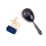 19th C Sewing Bird Pincushion, Darning Egg