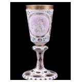 Bohemian Moser Cut To Clear Goblet