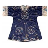 Antique Chinese Hand Embroidered Silk Robe