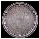 Persian Qajar Silver Tray w/ Figural Engraving