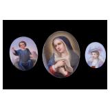 Three 19th/Early 20th C. Handpainted Plaques