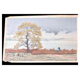 Japanese Woodblock Lakeside Shower Kawase Hasui