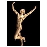 Art Deco Solid Bronze Woman Hood Ornament/Mascot