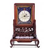 Chinese Bracket Table Clock Enamel Dial