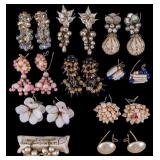 Group of Vintage Wing Back Earrings