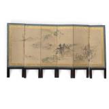 Chinese 6-Panel Painted Landscape Folding Screen