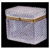 Cut Crystal Jewlery Casket w/ Gilt Brass Mounts
