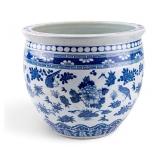 Chinese Blue and White Porcelain Koi Planter
