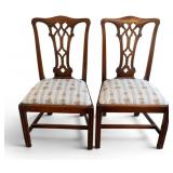 Pair of English Chippendale Side Chairs