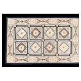 19th C  American Hook Rug Geometric