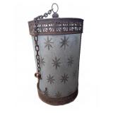 Antique Hanging Porch Light Etched Star Glass