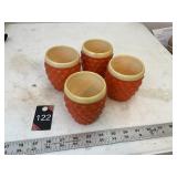 4 vintage plastic drinking glasses