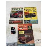 3 issues of Custom Rodder magazine 1957,1958,&