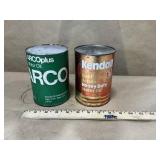 Arco plus & Kendall Motor Oil Cans - Full