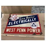 West Penn Power sign,         Single sided enamel