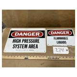 (2) Plastic Danger Signs