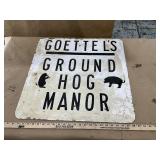 Goettelï¿½s Groundhog Manor sign, 24ï¿½ x 24ï¿½