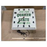 Quaker State Motor Oil Clock - Cracked Face -