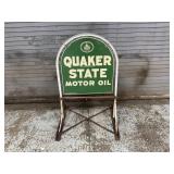 Quaker State Motor Oil Double Sided Sign w/ Stand