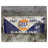 Vintage Gulf Gasoline Single Sided Porcelain Sign