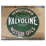 Valvoline PA Motor Oil Double Sided Porcelain