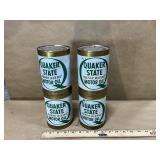 (4) Quaker State Motor Oil Cans - All Full