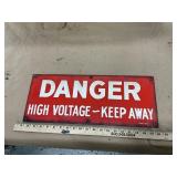 Danger High Voltage-Keep Away sign single sided