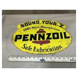 Pennzoil Double Sided Tin Sign - 1960