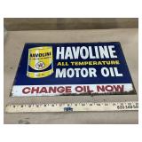 Texaco Havoline Motor Oil Tin Single Sided Sign