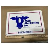Milk Marketing inc. Metal advertising sign single
