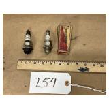 (2) Vintage J-M Spark Plugs, 1 w/ box