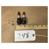 (2) Vintage Red Head Spark Plugs #127