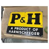 P&H sign single sided enamel