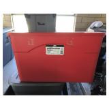 33 gallon red tote with a lid