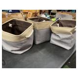 3- small totes w/rope handles