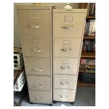 (2) five drawer filing cabinets