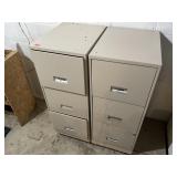 2 three drawer file cabinets