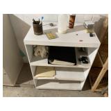 White handmade bookcase w/ contents