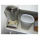 Blender, book holder, bowls