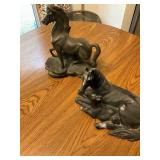 (2) Horse statues
