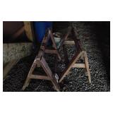 Wooden sawhorses