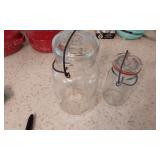 2 glass lid jars