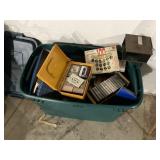 Tote full of cassette and VCR tapes, tote has lid
