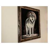 Wolf on velvet signed print