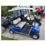Blue Club Car gasoline golf cart