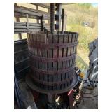 Very large Cider press, cast iron base