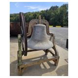 Very large cast iron bell on stand