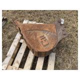 Excavator bucket set up for Kubota quick attach